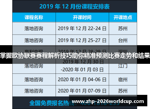 掌握欧协联赛赛程解析技巧助你精准预测比赛走势和结果 掌握欧协联赛赛程解析技巧助你精准预测比赛走势和结果
